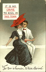 It Is No Crime To Kiss In This Town Postcard