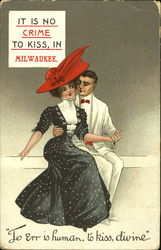 It Is No Crime To Kiss In Milwaukee Postcard