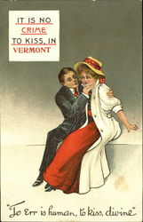It Is No Crime To Kiss In Vermont Postcard