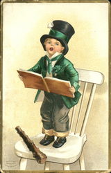 A little boy 'crying' out a message for all to hear Postcard