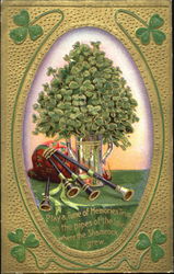 Bagpipes and shamrocks Postcard