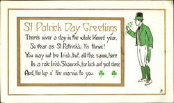 St. Patrick Day Greetings Postcard