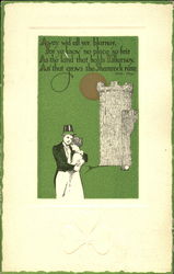 2 lovers finally together now that she is out of the castle St. Patrick's Day Postcard Postcard