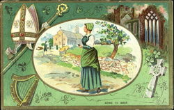 Going To Mass St. Patrick's Day Postcard Postcard