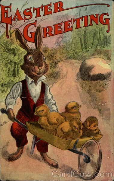 Easter Greeting With Bunnies