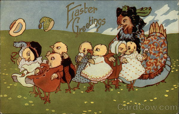 Easter Greetings With Chicks