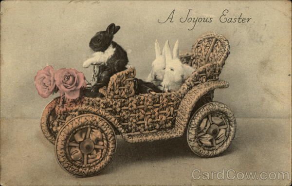 A joyous easter Greeting Card With Bunnies
