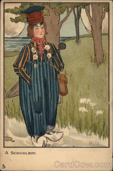 A school boy Artist Signed