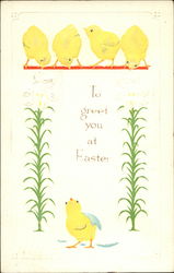 I Greet You at Easter With Chicks Postcard Postcard