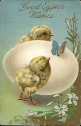 Good Easter Wishes With Chicks Postcard Postcard