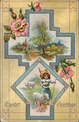 Cross, child and lamb Postcard