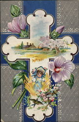 Easter - Cross with Hibiscus Postcard