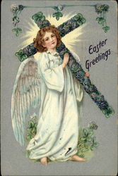 Easter Greetings With Angels Postcard Postcard