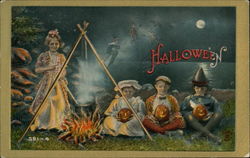 Halloween - Outdoor Scene Postcard