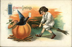 Halloween Greetings Postcard