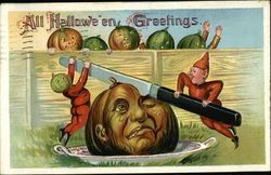 All Halloween Greeting Postcard
