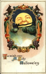 To Wish You a Jolly Halloween Postcard