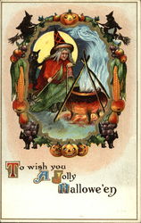 To wish you A Jolly Halloween Postcard