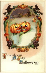 To wish you A Jolly Halloween Postcard