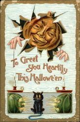 To Greet You Heartily This Halloween Postcard