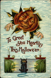 To Greet You Heartily This Halloween Postcard