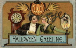 Couple on Halloween Postcard