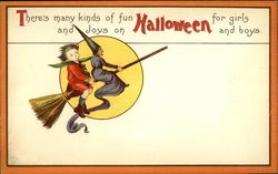 There's Many Kinds of Fun and Joys on Halloween for Girls and Boys Postcard