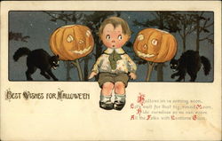 Best Wishes for Halloween Postcard