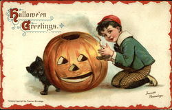 Halloween Greetings Postcard