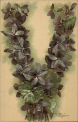Floral Letter "V" Postcard