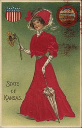 State of Kansas State Girls Postcard Postcard