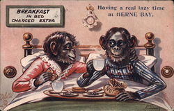 Breakfast In Bed - Herne Bay Apes Postcard Postcard