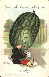 Your Unkindness Makes Me "Melon"-choly Fantasy Postcard Postcard