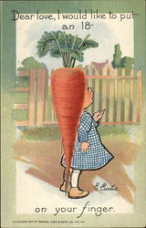 Dearest Love, I Would Like to Put an 18- "Carrot" on Your Finger Postcard