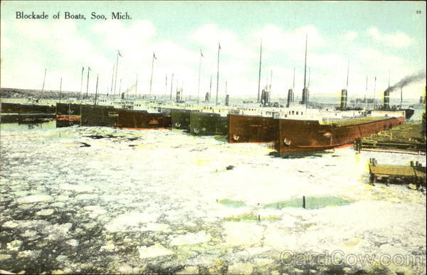 Blockade Of Boats Soo Michigan