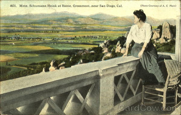 Mme Schumann Heink At Home San Diego California