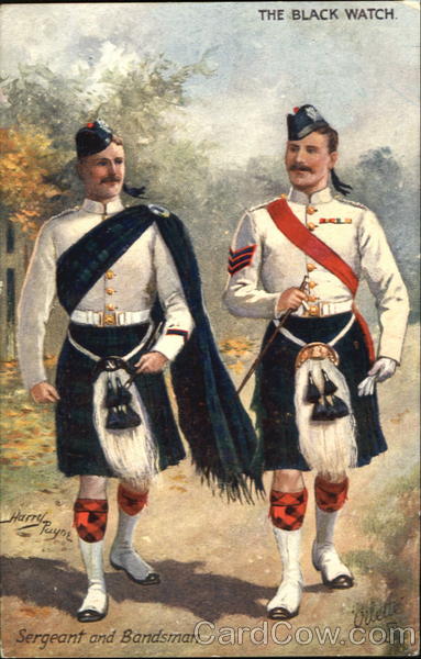 The Black Watch Sergeant And Bandsman Military