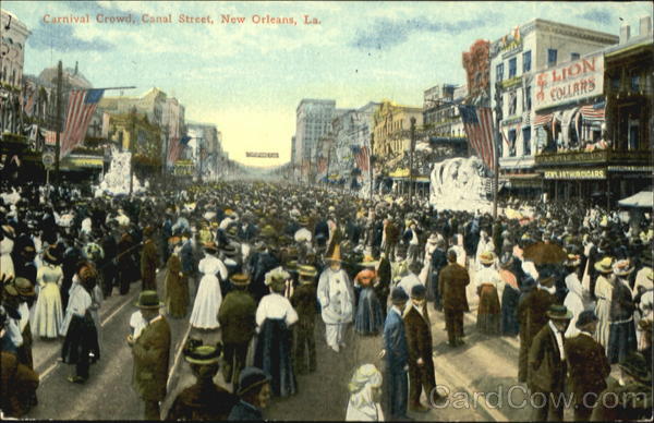 Carnival Crowd, Canal Street New Orleans Louisiana