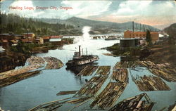 Floating Logs Oregon City, OR Postcard Postcard