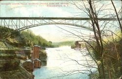 Genesee Lower Falls Showing Driving Park Ave. Bridge Postcard