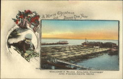 Columbia River Salmon Cannery And Fishermen's Nets Postcard