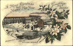 American Falls Winter Scene Idaho Postcard Postcard