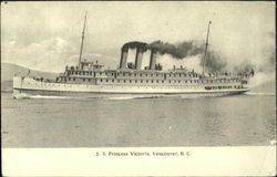 S. S. Princess Victoria Vancouver, BC Canada Boats, Ships Postcard Postcard