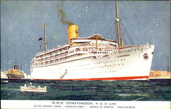 R. M. S. Stratheden P & O Line Postcard