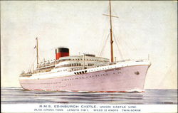 R. M. S. Edinburgh Castle Union Castle Line Postcard