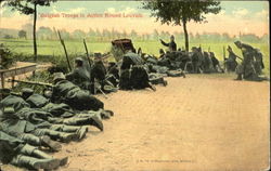 Belgian Troops In Action Round Louvain Belgium Benelux Countries Postcard Postcard