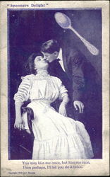 Man kissing woman Postcard