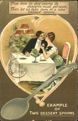 Example Of Two Dessert Spoons Postcard