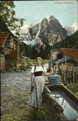 A Swiss Maiden Postcard