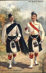 The Black Watch Sergeant And Bandsman Postcard